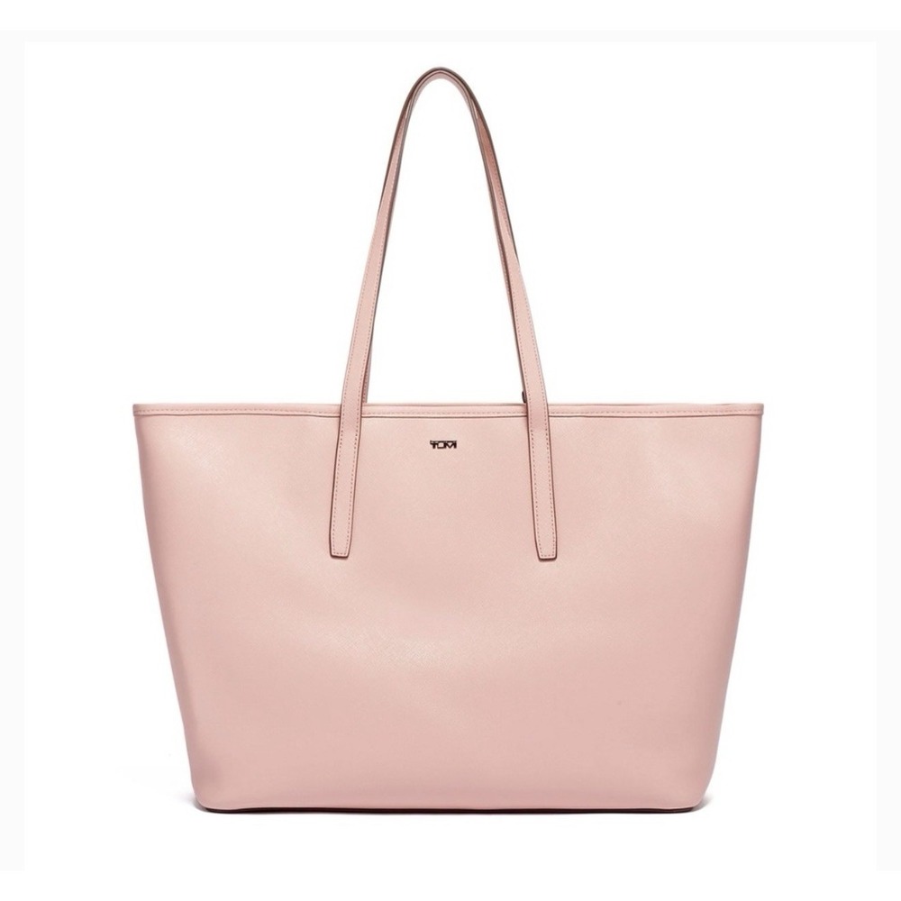 Tumi Everyday Tote Bag Pink Saffiano Leather Shoulder Purse Travel